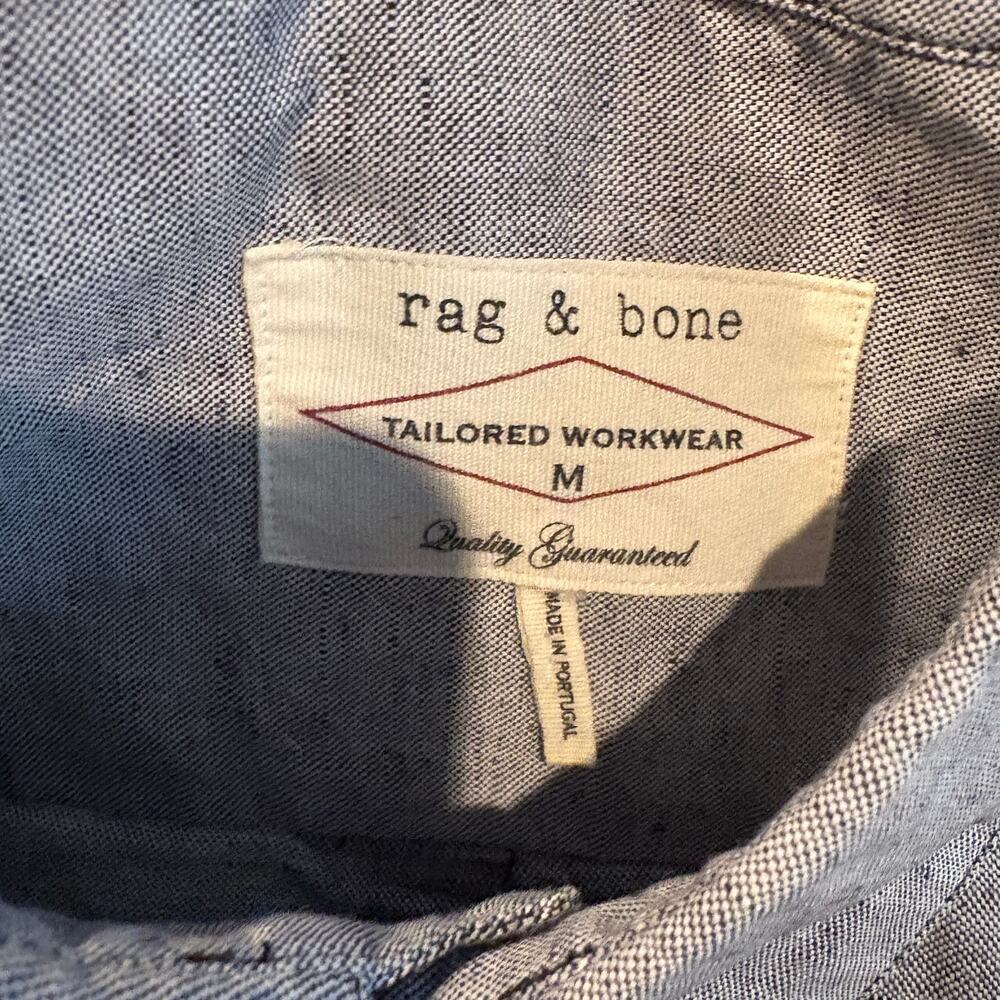 Rag & Bone Button Up Shirt Long Sleeve Tailored Workwear Heather Grey - M - Picture 6 of 6